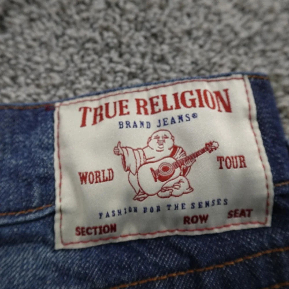 True Religion Jeans Mens 40X26 Dark Blue Denim Pants Ricky Relaxed Straight Fade